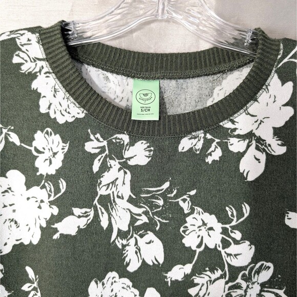 Honeydew Women’s Size SMALL Olive Green Floral Super Soft Lounge Top Comfy Boho - Picture 8 of 11